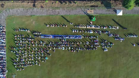 aerial shot sholat eid with social distancing