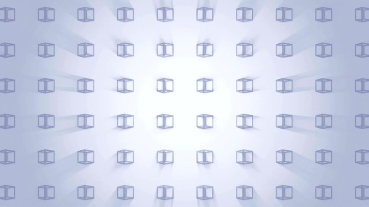 Geometric cube pattern. Cube dancing. Business symbol loop animation. Business network design.