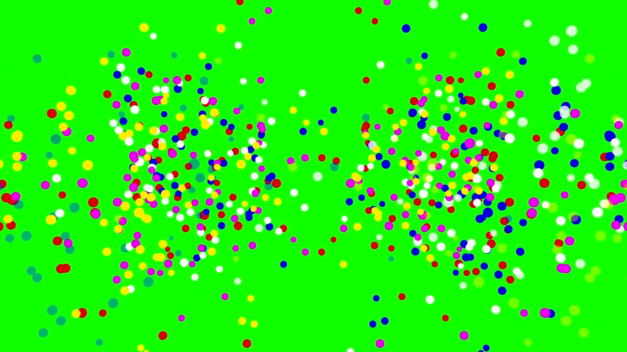 las partículas multicolores de confeti