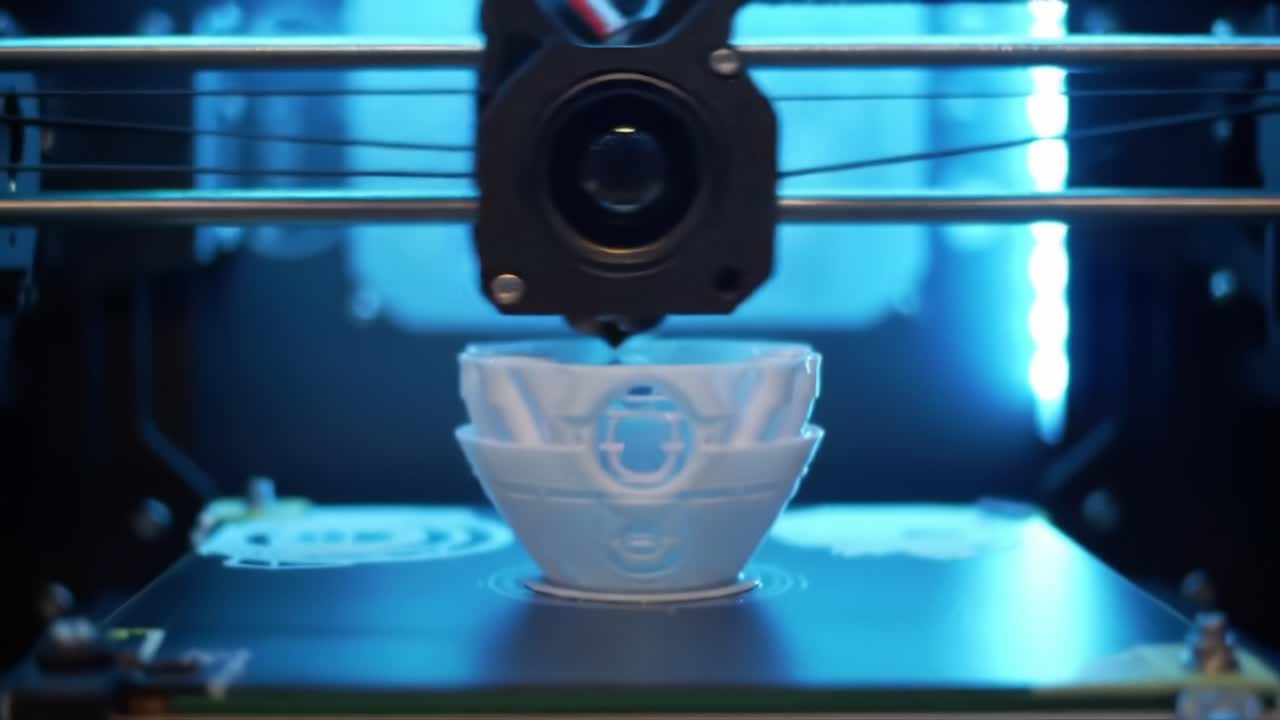 Innovative Technology in Action: A 3D Printer Creates Intricate Designs with Precision and Speed, Showcasing the Future of Manufacturing and Prototyping