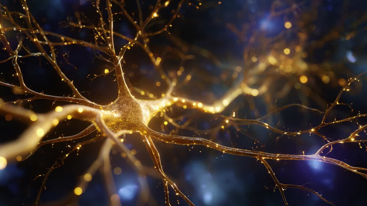 Stunning Visualization of a Neuron Network Showcasing Intricate Details of Synapses and Axons, Highlighting the Beauty and Complexity of Neural Connections in the Human Brain