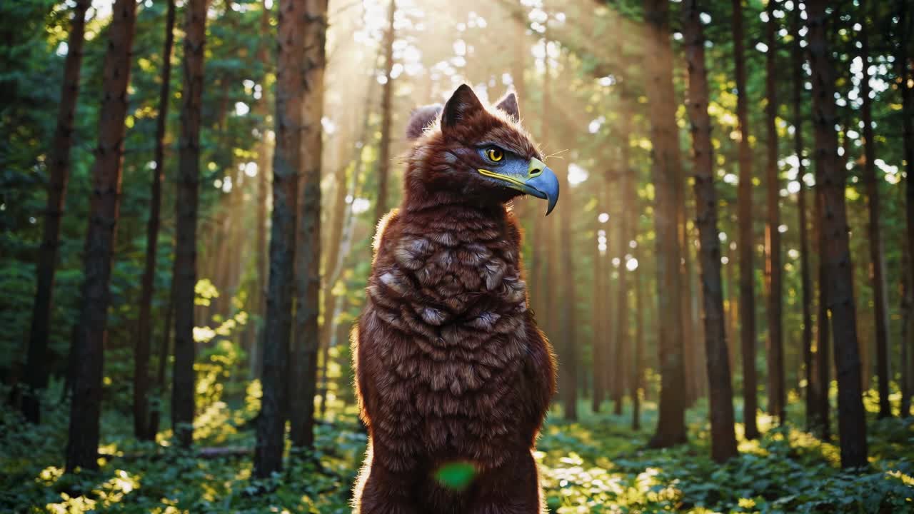 Griffin Costume in a Forest