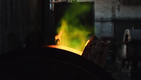 molten metal in a foundry