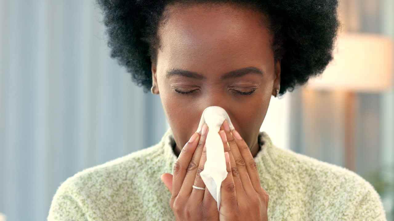 mujer con un resfriado