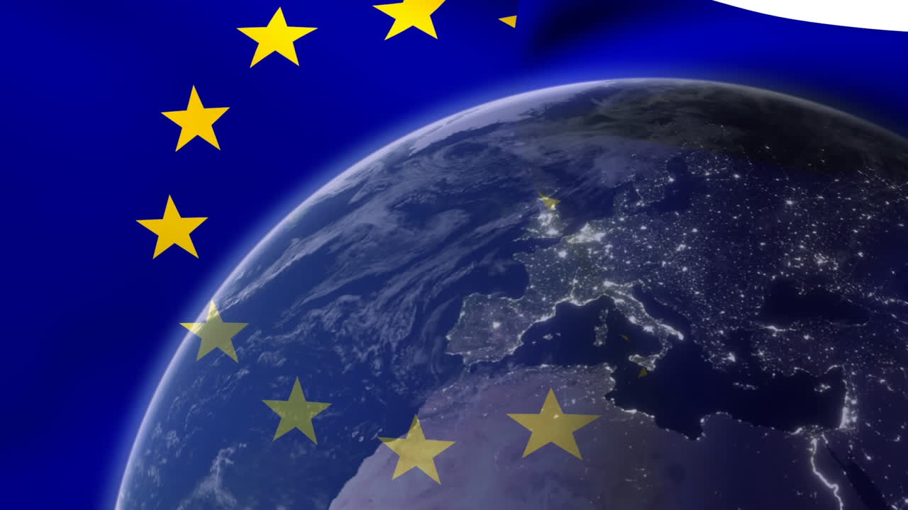 Animazione della bandiera dell'Unione Europea.