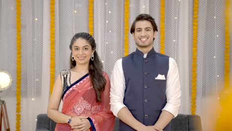 happy indian couple smiling