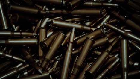 pile of bullets in the dark. war concept