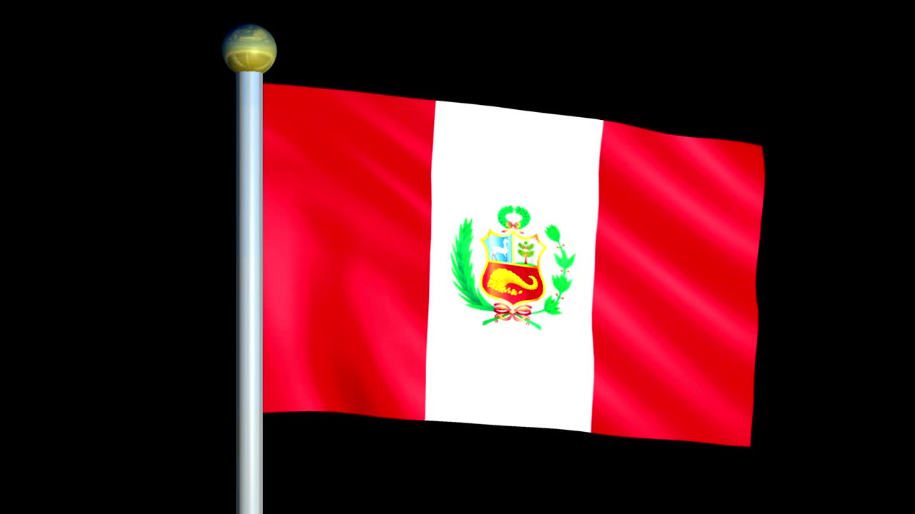 gran bandera animada en bucle del peru