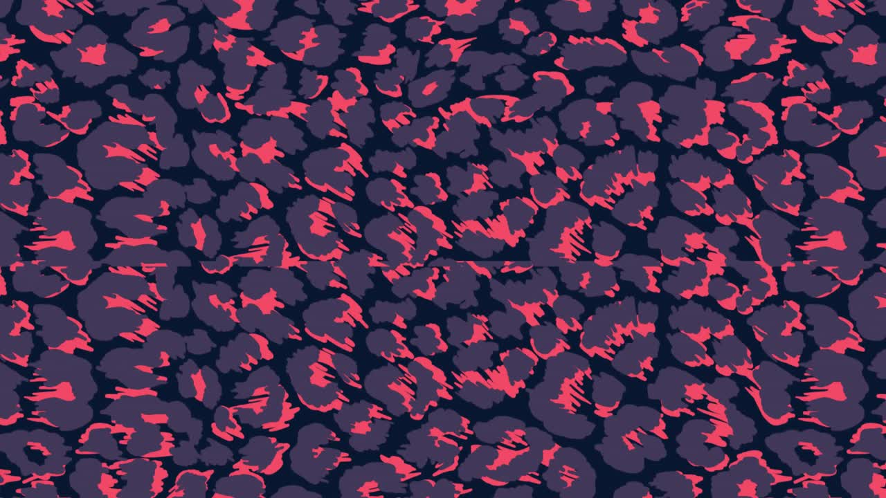 animación digital de rastros de luz roja sobre textura de impresión de leopardo contra un fondo negro