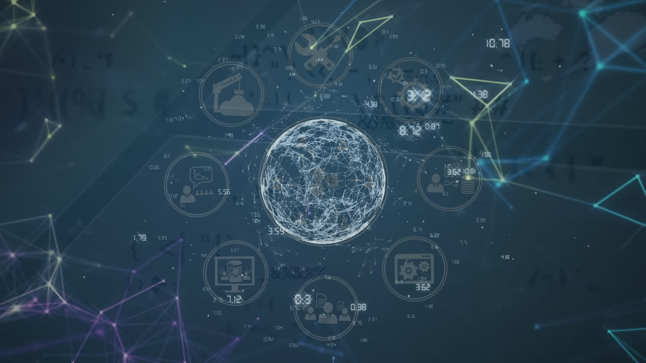 글로브 오버 모양으로 데이터 처리의 애니메이션