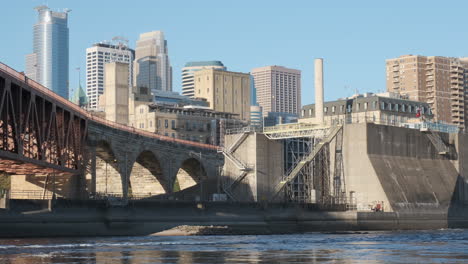 upper saint anthony falls lock and dam in downtown minneapolis