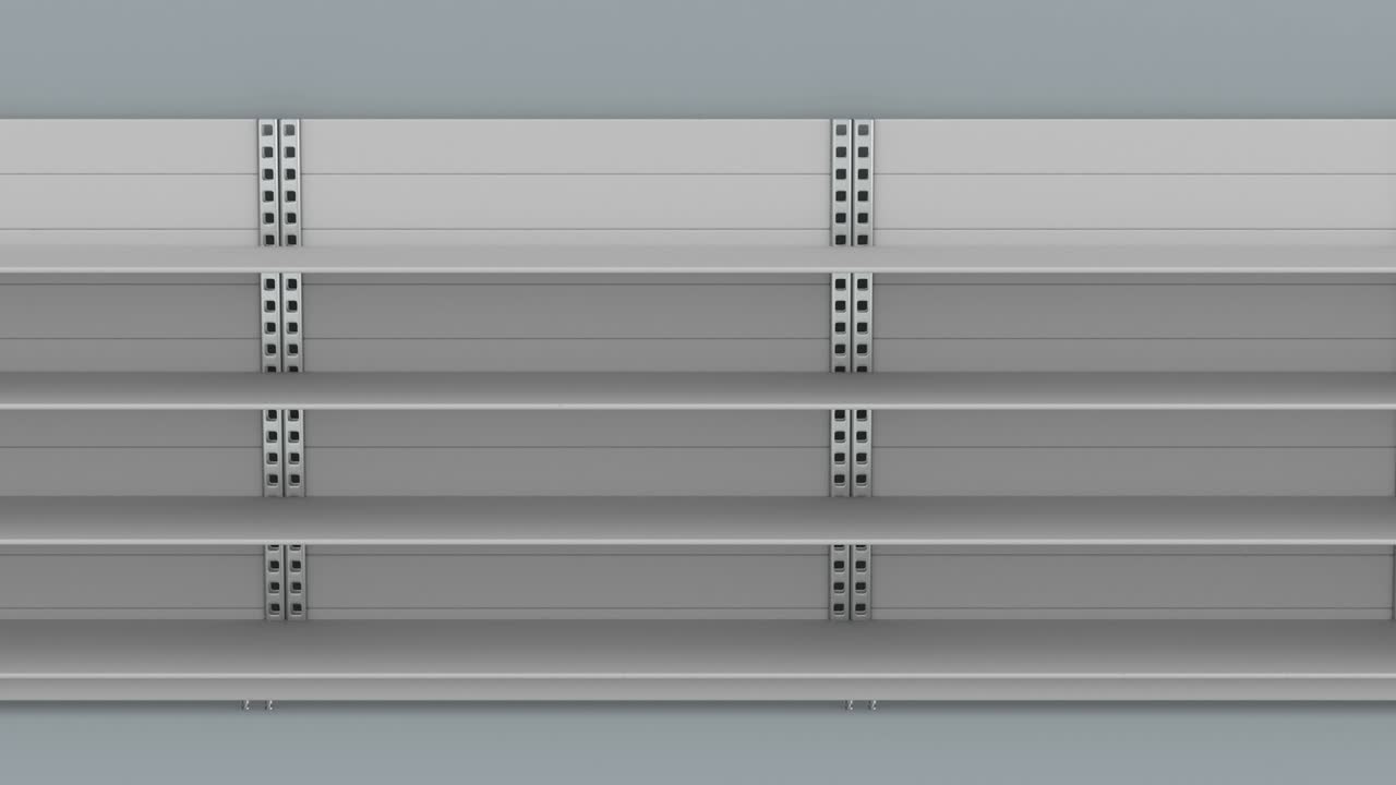 las estanterías vacías de las tiendas.