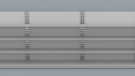 empty store shelves. 3d render