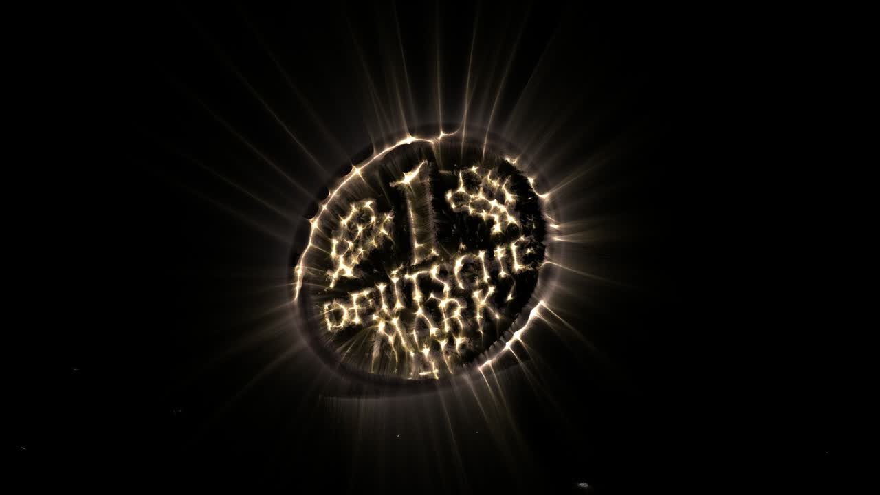 aura kirlian de una sola moneda de 1 d-mark de la moneda ya no corriente deutsche mark de alemania