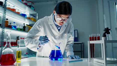 scientist conducting a chemical experiment in a laboratory