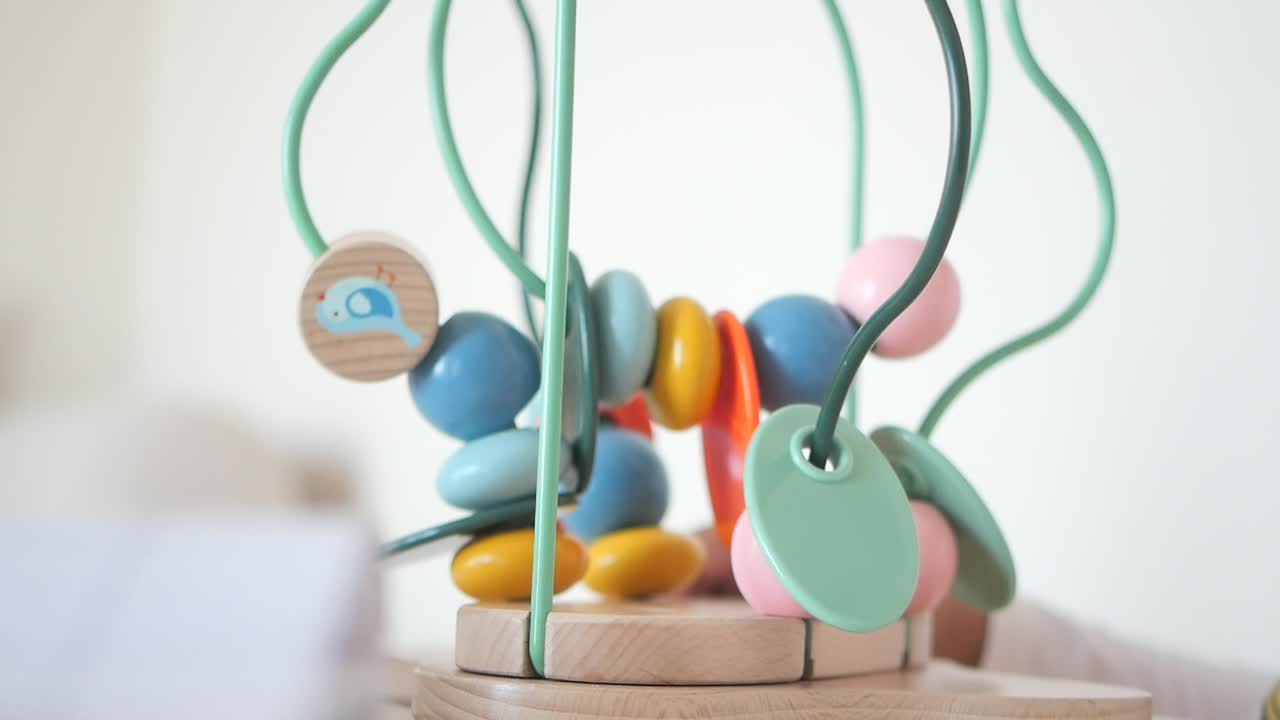 Wooden bead maze toy