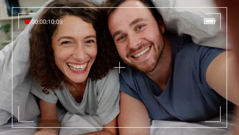 video de casa, amor y grabación con una pareja mintiendo