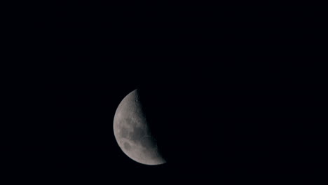 Mond-Leuchtet-Am-Schwarzen-Nachthimmel