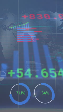 Animation-of-stock-market-and-financial-data-processing-over-world-map