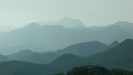 misty mountain range