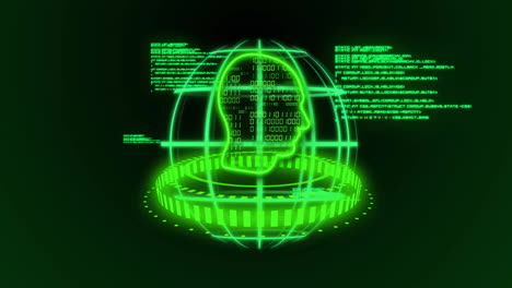 Animación-Del-Globo-Con-Procesamiento-De-Datos-Sobre-Fondo-Oscuro