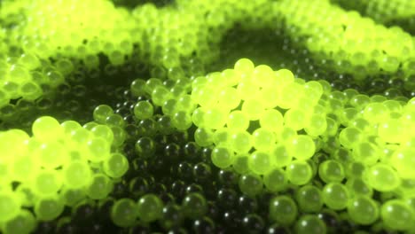 dynamic glowing balls in yellow color with abstract movements. seamless loop 3d render