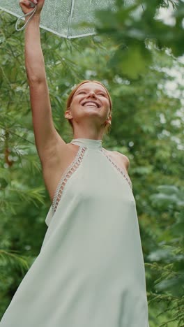 woman enjoying nature in a white dress