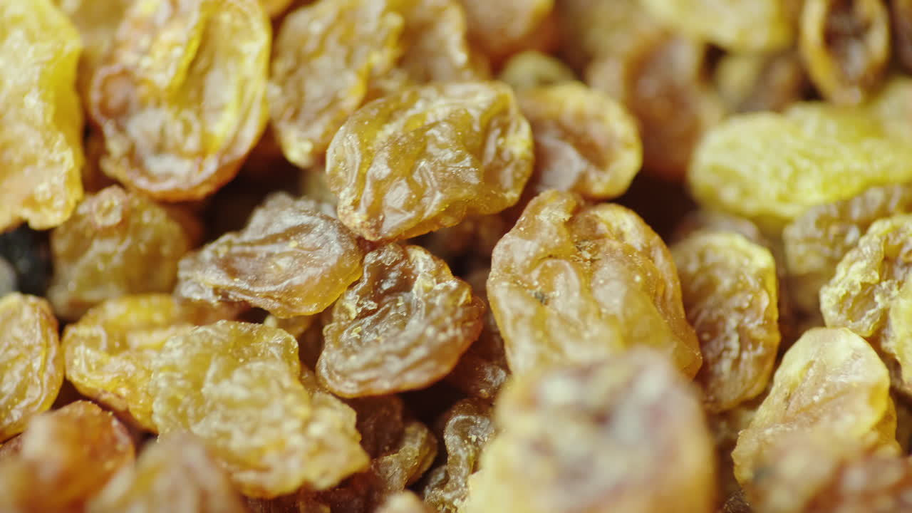 Berries Of Raisins Close-Up Food Rotates Studio Video