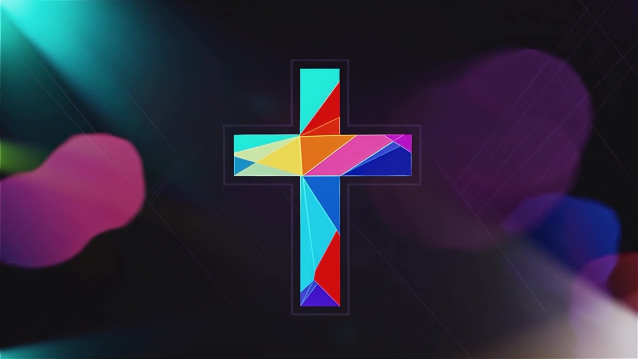 Croce Cristiana Luce Celestiale Sfondo per il Culto.