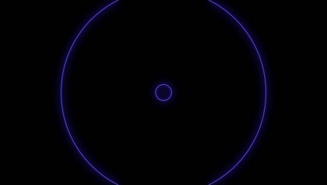 círculo delgado azul ciclo de efecto de superposición de ondas de energía de luz