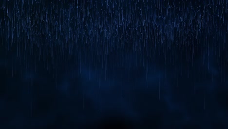 the dust rain particle water drop falling in rainy season with dark blue color as abstract background.