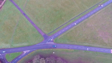 an overhead shot over a small english country village