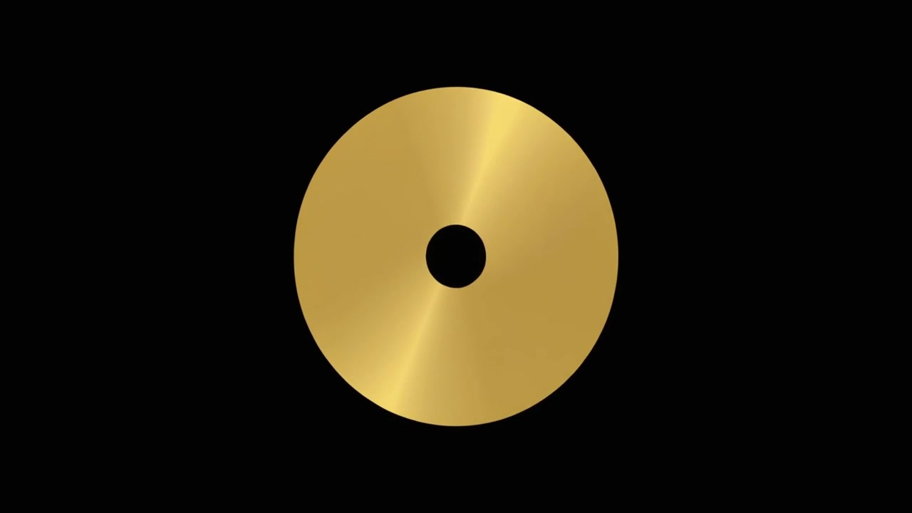 Golden Abstract Geometric Animation with Expanding Circle