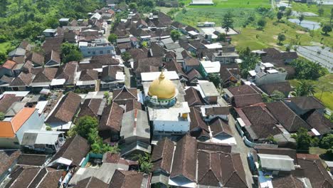 town with a golden dome in the center