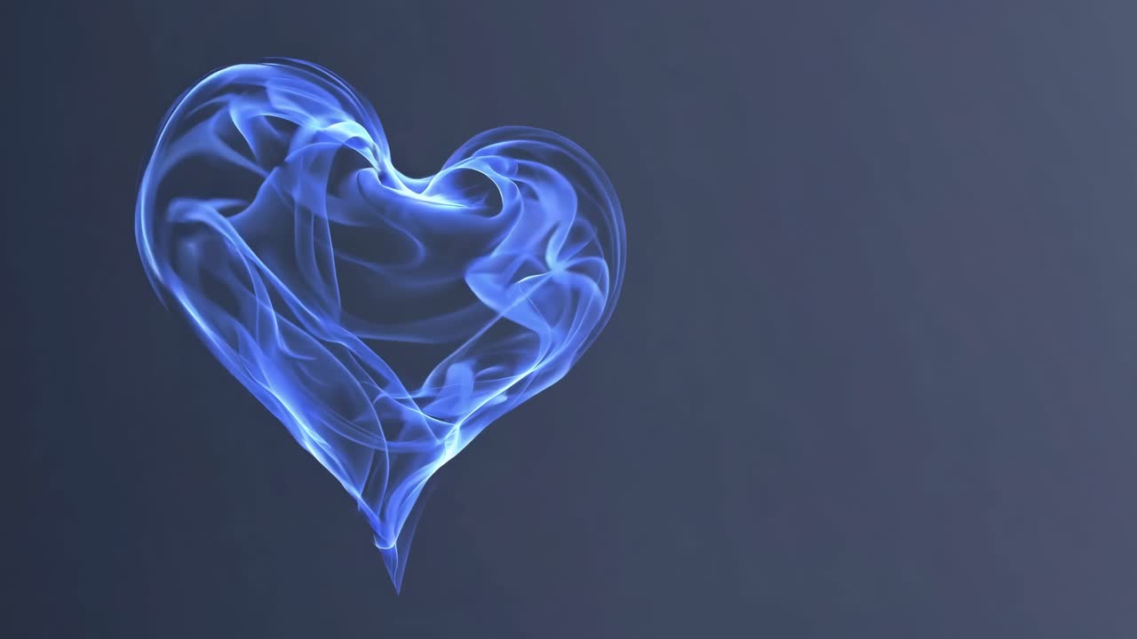 Abstract Blue Heart of Smoke