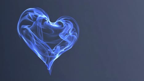 abstract blue heart of smoke