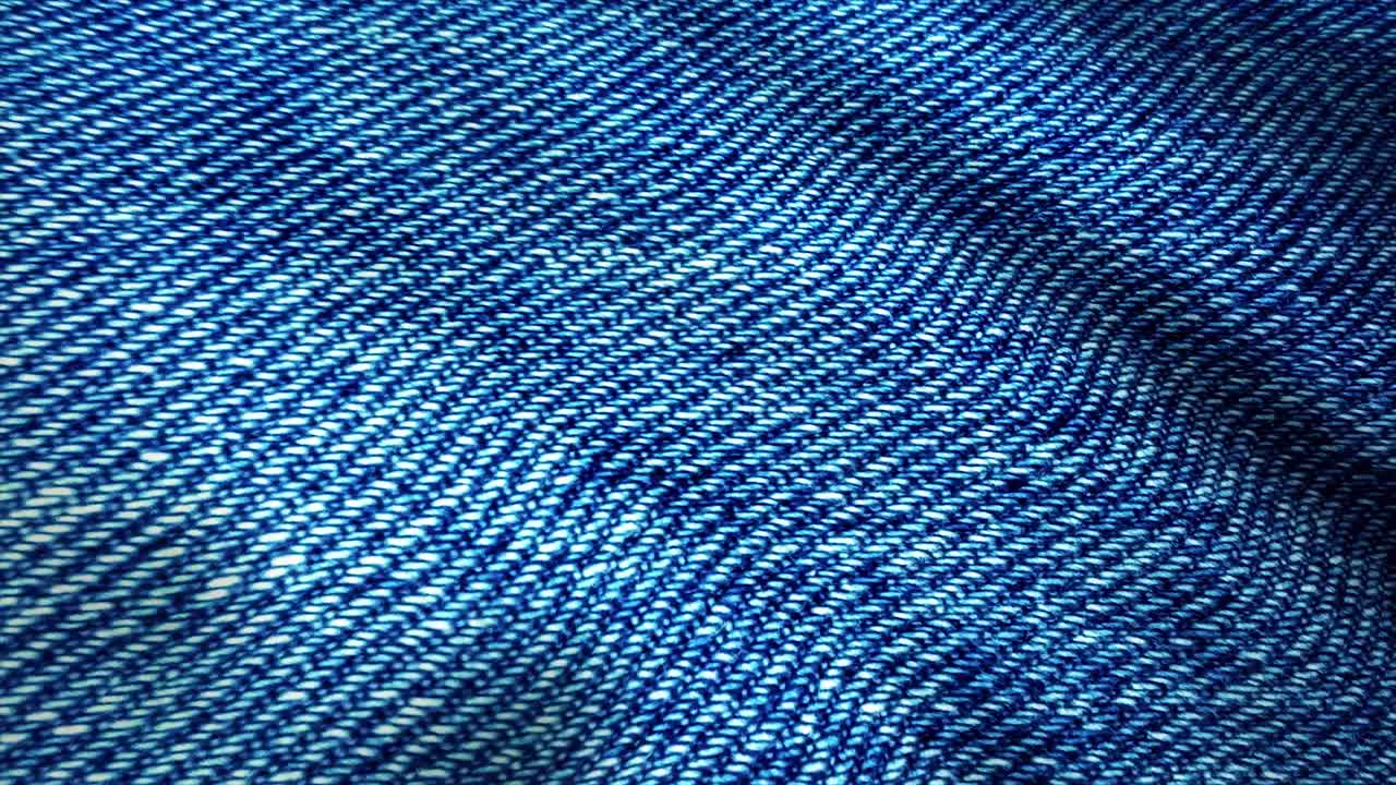 Primo piano di tessuto denim blu