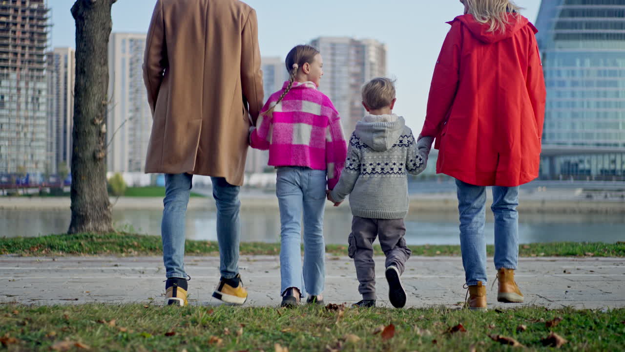 Family Walking Together in the City