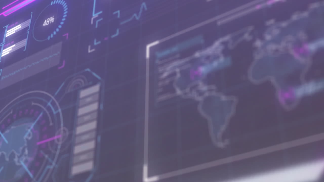 animación del procesamiento de datos sobre un fondo negro