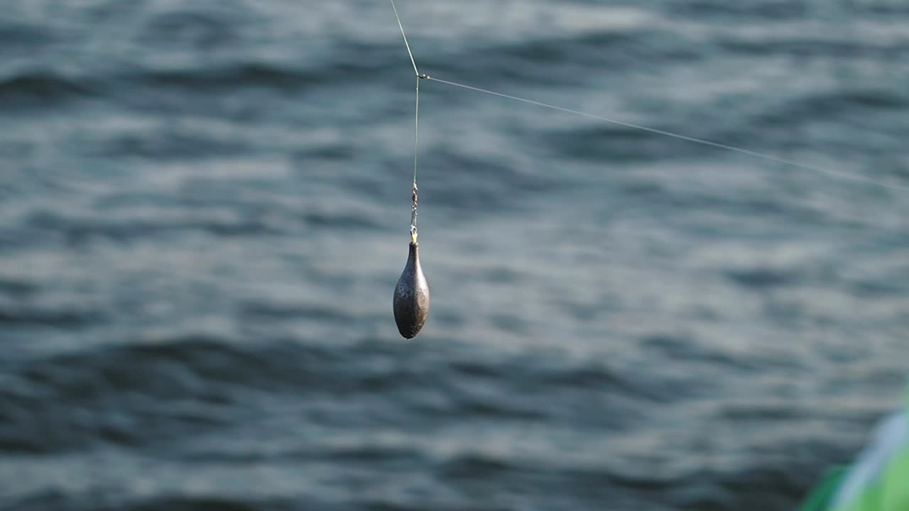 Fishing weight hanging on a fishing line