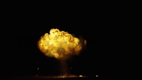 big fire explosion giant from the bottom of the screen, black background, transparent overlay with alpha matte, ​​big explosion effect video