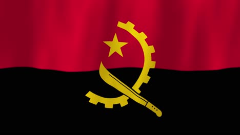angola flag country animation 3d symbol design waving in wind movement national patriotism world culture emblem banner southern africa black red yellow