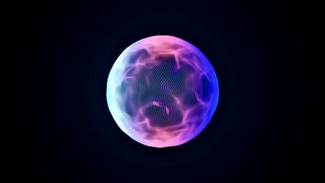 abstract 3d animation. colorful sphere made of audio reacting particles. music background.