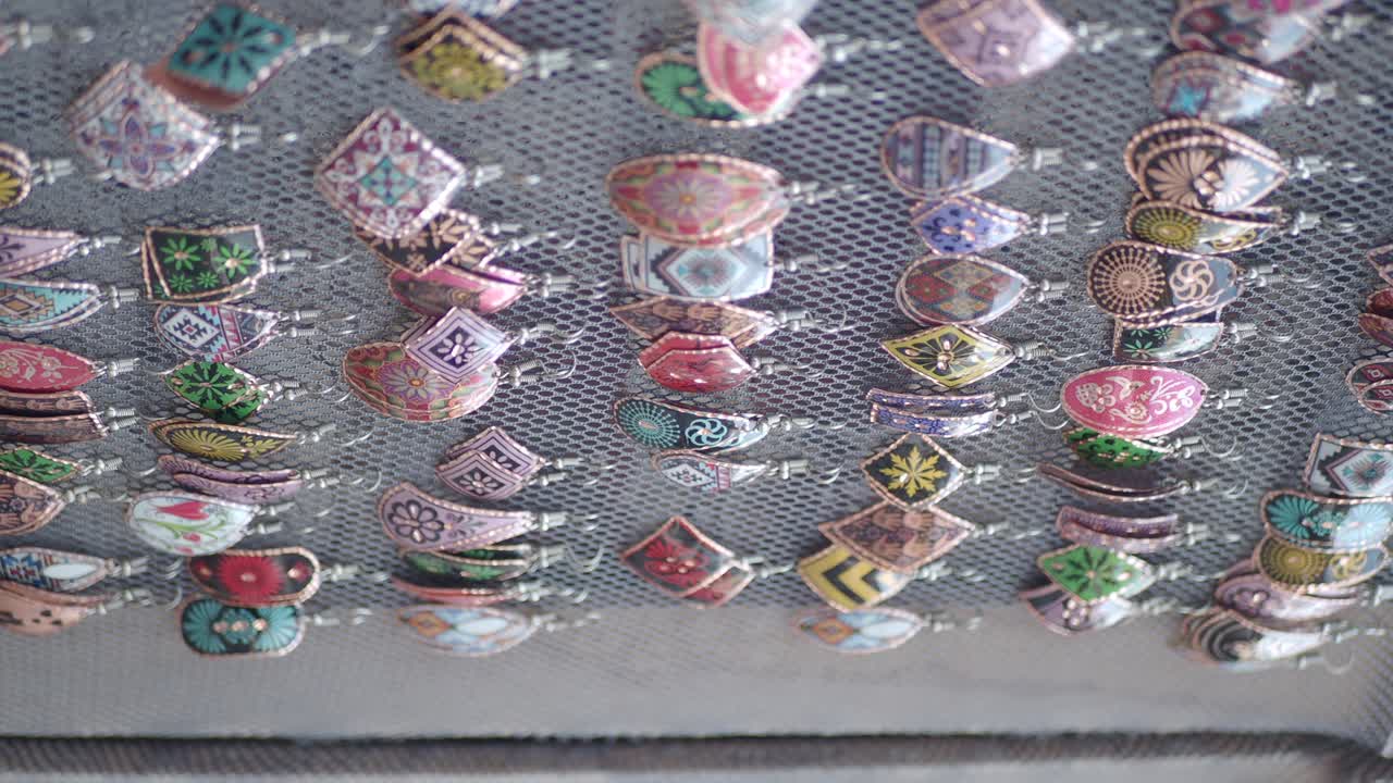 Colorful Enamel Earrings on Display