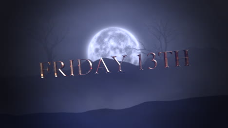 friday 13th with big moon and mystical forest