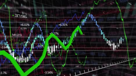 procesamiento de datos financieros contra un fondo negro