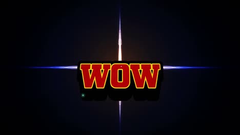 animation of wow and lights on black background