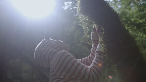 boy exploring the forest