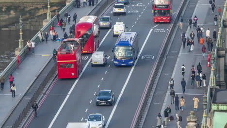 traffic and people crossing westminster bridge london