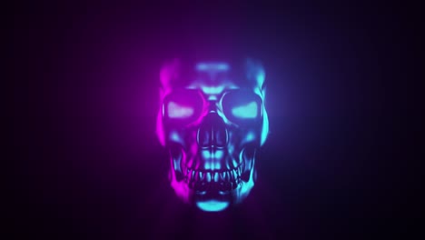 headbanging skull in synth wave colors vj loop